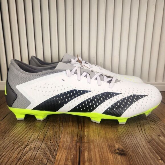 Adidas Predator Accuracy.3 L FG Soccer Cleats Men's 11 White Athletic GZ0014 NEW - Picture 2 of 11